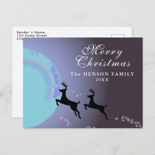 Magical Deer Frohe Weihnachtsfeiertage Postkarte (Vorne/Hinten)