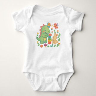 Magical Dino & Bunny - Niedliche Märchenfreunde Baby Strampler