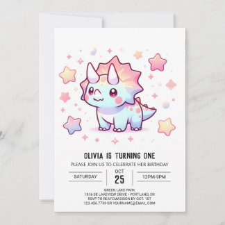 Magical Dino Dinosaur 1. Geburtstag Einladung