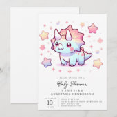 Magical Dino Dinosaur Babydusche Einladung (Vorne/Hinten)