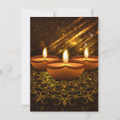 Magical Diwali Diyas mit Glitzern Einladung (Rückseite)