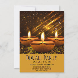 Magical Diwali Diyas mit Glitzern Einladung