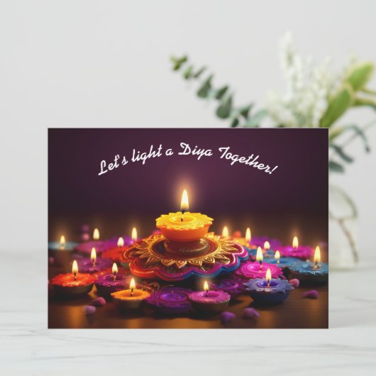 Magical Diwali Radiance Einladung (Stehend Vorderseite)
