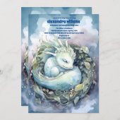 Magical Dragon Baby Dusche Einladung (Vorne/Hinten)
