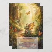 Magical Dragon Baby Dusche Einladung (Vorne/Hinten)