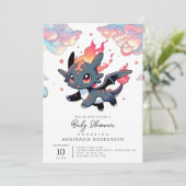 Magical Dragon Baby Dusche Einladung (Stehend Vorderseite)