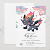 Magical Dragon Baby Dusche Einladung (Vorne/Hinten)