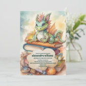 Magical Dragon Baby Dusche Einladung (Stehend Vorderseite)