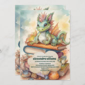 Magical Dragon Baby Dusche Einladung (Vorne/Hinten)
