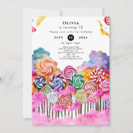 Magical Editable Candyland Birthday Einladung