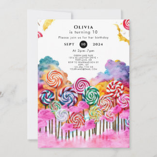 Magical Editable Candyland Birthday Einladung