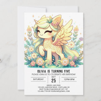 Magical Editable Unicorn Digital Geburtstag Einladung