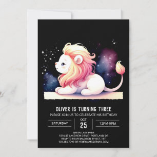 Magical Elegant Lion Birthday Einladung