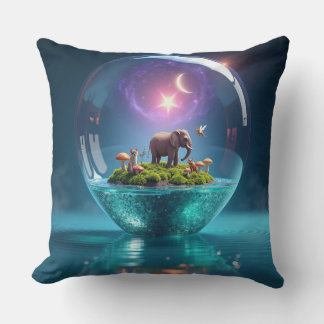 Magical Elephant in a Cosmic Glass Sphere" Kissen