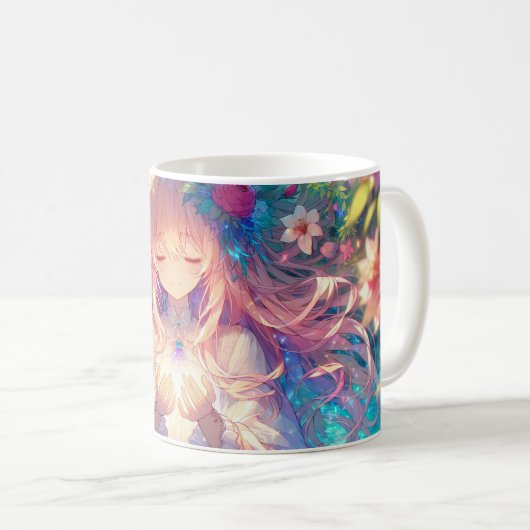 Magical Ethereal Anime Girl Kaffeetasse (VorderseiteRechts)