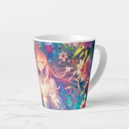 Magical Ethereal Anime Girl Milchtasse (Rechte Ecke)