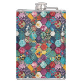 Magical Fairies And Floral Hexagon Patchwork Flachmann (Rückseite)