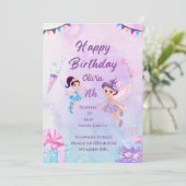 Magical Fairies Girls Card Geburtstag Einladung (Stehend Vorderseite)