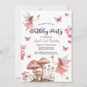 Magical Fairies Wonderland 3. Geburtstag Einladung (Vorderseite)