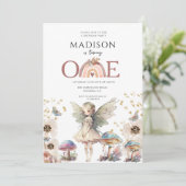 Magical Fairy 1. Geburtstag Einladung (Stehend Vorderseite)