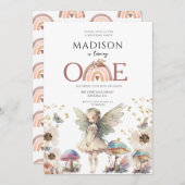 Magical Fairy 1. Geburtstag Einladung (Vorne/Hinten)