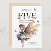 Magical Fairy 5. Geburtstag Einladung (Vorne/Hinten)