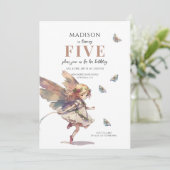 Magical Fairy 5. Geburtstag Einladung (Stehend Vorderseite)