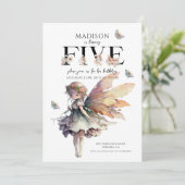 Magical Fairy 5. Geburtstag Einladung (Stehend Vorderseite)
