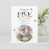 Magical Fairy 5. Geburtstag Einladung (Stehend Vorderseite)