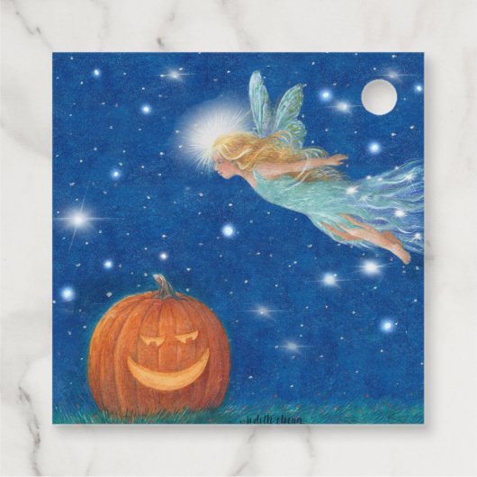 Magical Fairy and Jack O'Lantern Halloween party Geschenkanhänger (Rückseite)