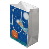 Magical Fairy and Jack O'Lantern Halloween party Mittlere Geschenktüte (Rückseite Schrägansicht)