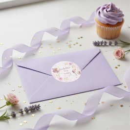 Magical Fairy and Unicorn Girls Birthday Party Runder Aufkleber