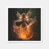 Magical Fairy Angel with Wings in Forest Pixie Serviette (Vorderseite)
