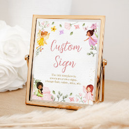 Magical Fairy Birthday Baby Dusche Custom-Schild Poster