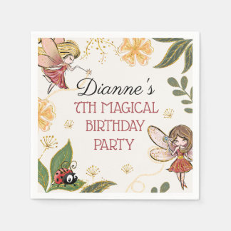 Magical Fairy Birthday Party Napkins Serviette