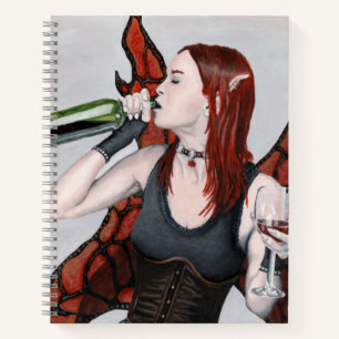 Magical Fairy Drink Wine Fantasy Art Notebook Notizblock