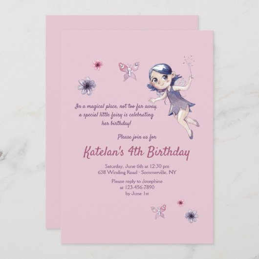 Magical Fairy Einladung (Vorne/Hinten)
