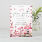 Magical Fairy erste Geburtstagsparty Einladung (Stehend Vorderseite)