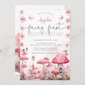 Magical Fairy erste Geburtstagsparty Einladung (Vorne/Hinten)