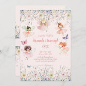 Magical Fairy First Birthday, Fairy Bash Einladung (Vorne/Hinten)