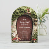 Magical Fairy First Birthday Photo Birthday Einladung (Stehend Vorderseite)