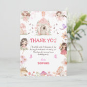 Magical Fairy First Birthday Thank You cards Dankeskarte (Stehend Vorderseite)