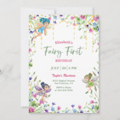 Magical Fairy First Girl 1. Geburtstag Party Einladung (Vorderseite)