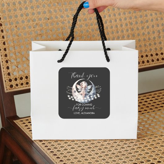 Magical Fairy First Girl Birthday Quadratischer Aufkleber