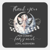 Magical Fairy First Girl Birthday Quadratischer Aufkleber (Vorderseite)