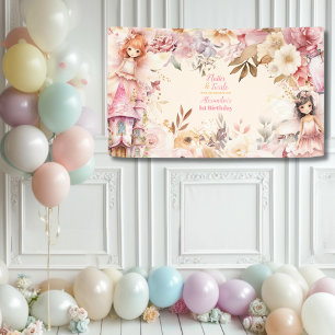 Magical Fairy Floral Garden Pixie 1. Geburtstag Banner