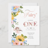 Magical Fairy Floral Garden Pixie Girls Birthday  Einladung (Vorderseite)