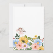 Magical Fairy Floral Garden Pixie Girls Birthday  Einladung (Rückseite)