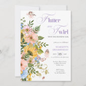 Magical Fairy Floral Garden Pixie Girls Birthday  Einladung (Vorderseite)