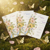 Magical Fairy Floral Garden Pixie Girls Birthday  Einladung